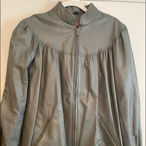 Womans Leather Warehouse grey leather jacket (size 14)